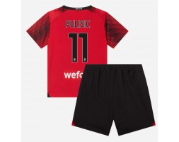 AC Milan Christian Pulisic #11 Hemmakläder Barn 2023-24 Kortärmad (+ Korta byxor)